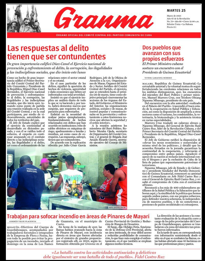 Qué trae la prensa cubana, martes 25 de marzo de 2025