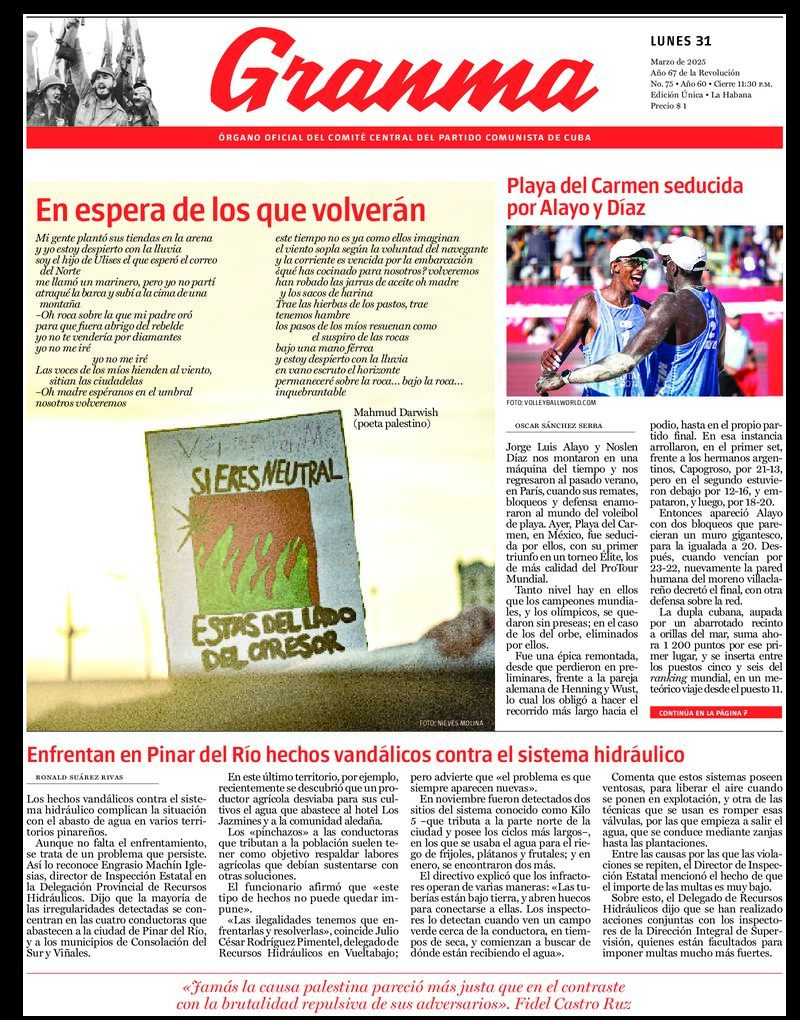 Qué trae la prensa cubana, lunes 31 de marzo de 2025