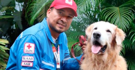 Falleció Lenox, el perro de rescate de la Cruz Roja del Valle