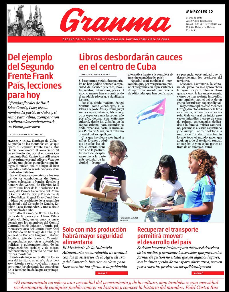 Qué trae la prensa cubana, miércoles 12 de marzo de 2025