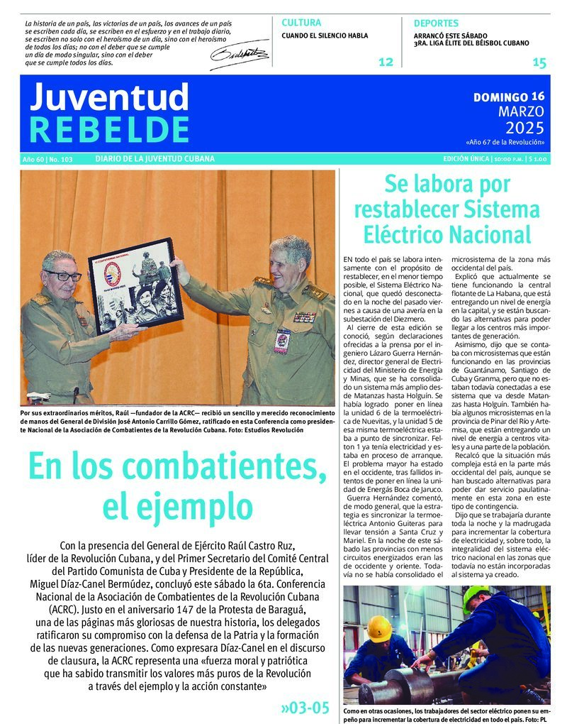 Qué trae la prensa cubana, domingo 16 de marzo de 2025