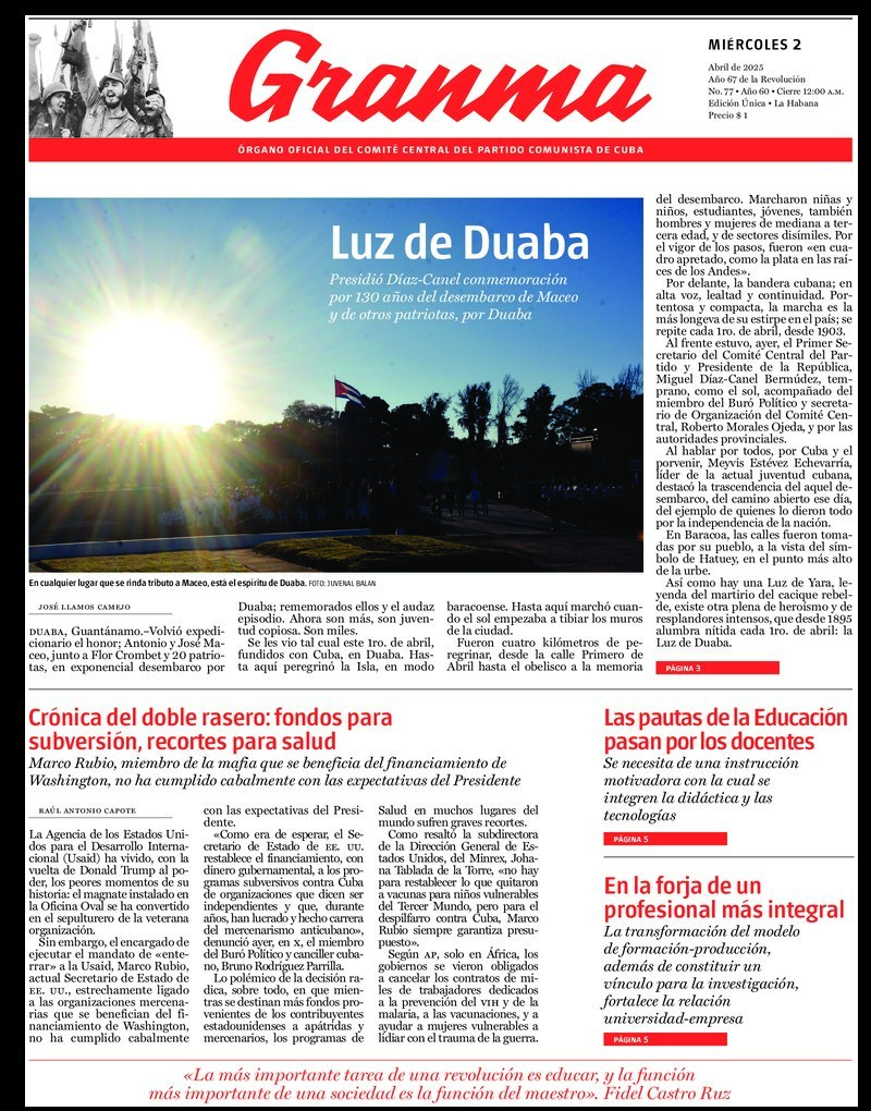 Qué trae la prensa cubana, miércoles 2 de abril de 2025