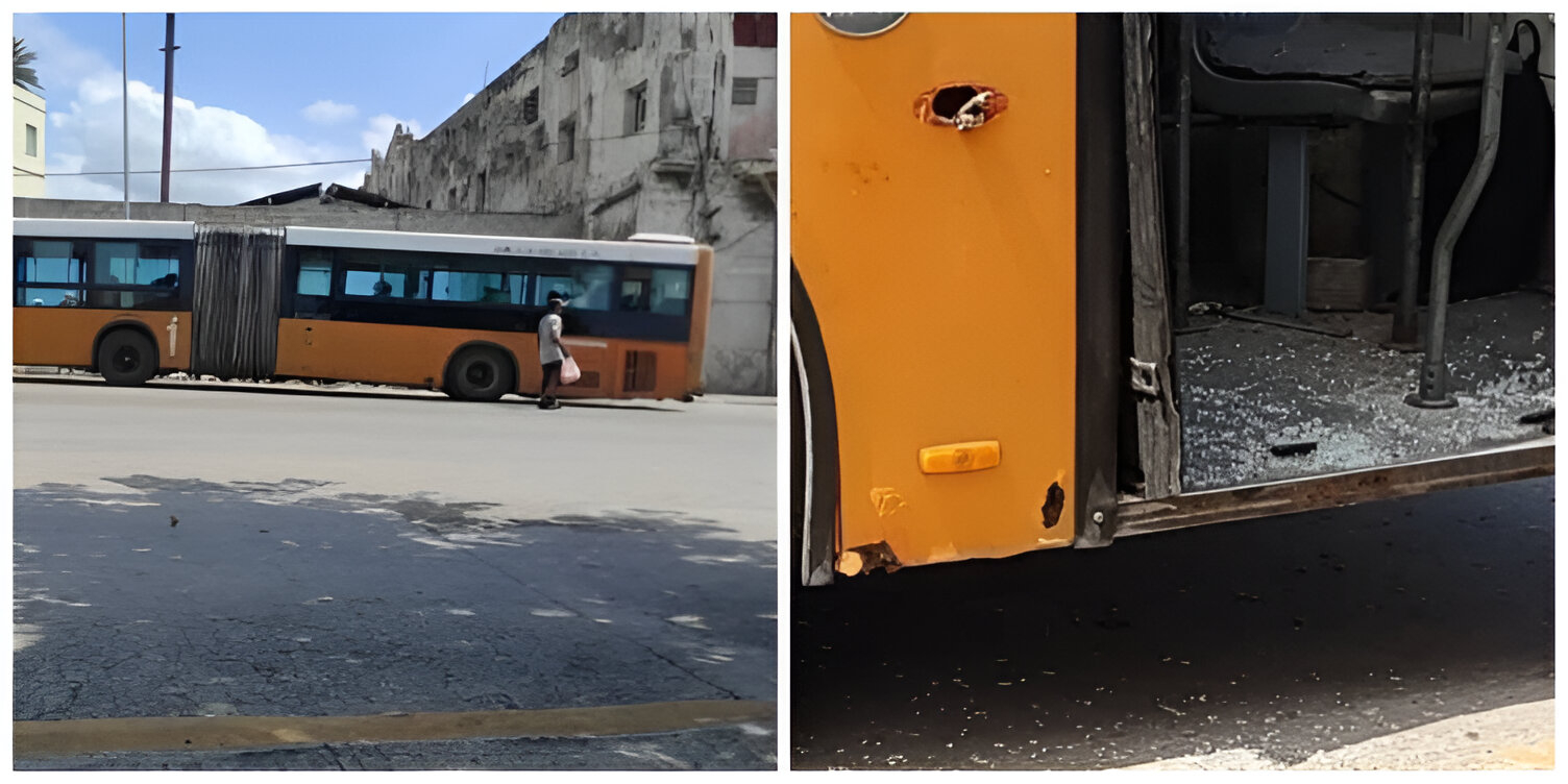 Armado con un tubo: cubano sube al ómnibus P9 y destruye el vehículo