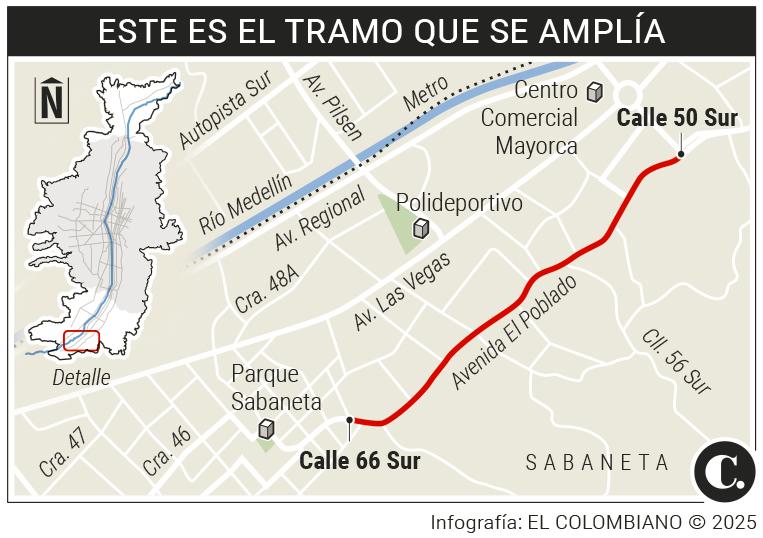 Sabaneta acelera y busca terminar ampliación de la carrera 43A el próximo año