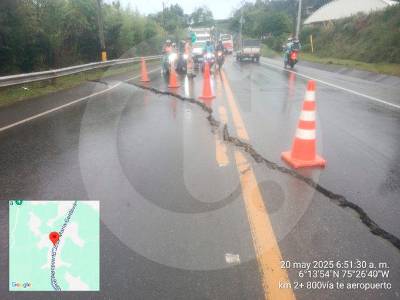 Hay movilidad reducida en la vía entre Guarne y el aeropuerto José María Córdova