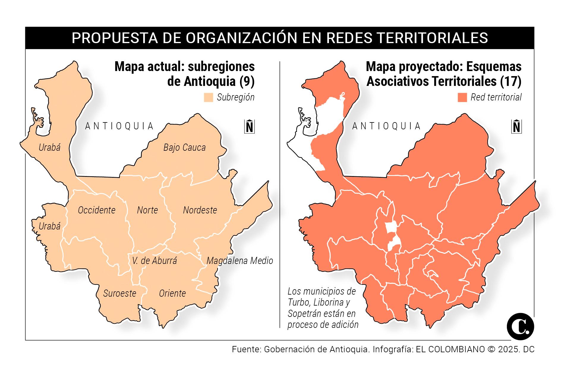 Antioquia actualizará su mapa de 1975: pasará de tener 9 a 17 regiones