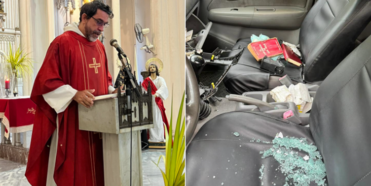 Vandalizan el auto del padre Lester Zayas tras críticas al régimen cubano
