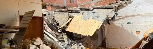 Rionegro: techo en remodelación se cayó y generó momentos de pánico