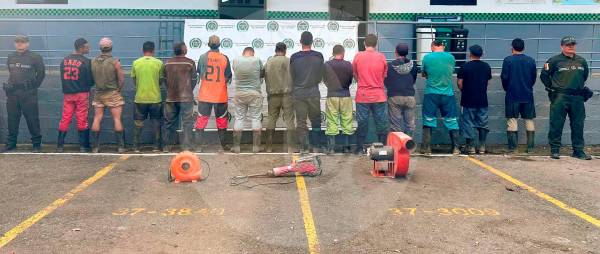 14 capturados por minería ilegal en Girardota