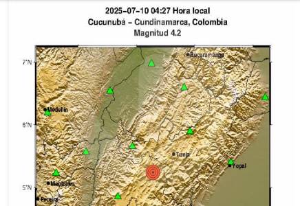 Temblor de magnitud 4,2 sacudió el centro de Colombia en la madrugada, ¿lo sintió?