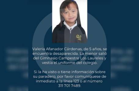 Buscan a Valeria Afanador, niña de 10 años con síndrome de Down desaparecida en Cajicá