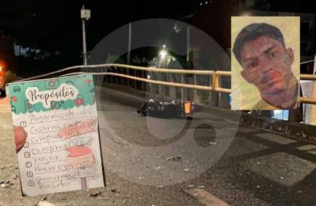 Los sueños de un motociclista que se quedaron en un accidente contra un puente en Itagüí