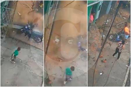 Video | Niño se salvó, por segundos, de ser aplastado por un muro en Bucaramanga