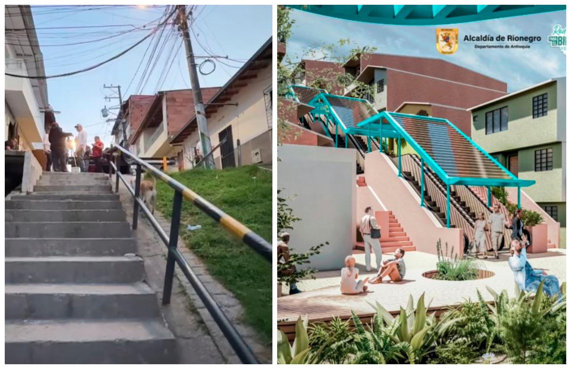 Como en la comuna 13: Rionegro tendrá escaleras eléctricas en uno de sus barrios más centrales