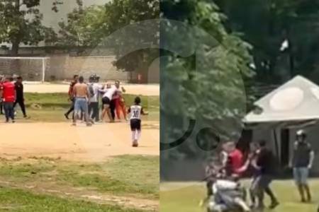 ¡Qué ejemplo! Padres de familia terminaron en una pelea durante partido de torneo infantil