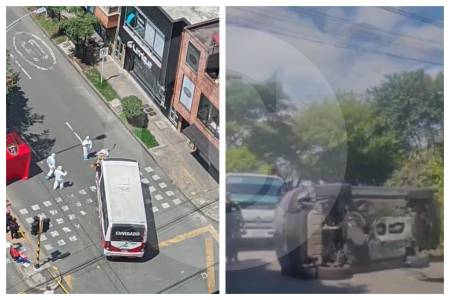 Graves accidentes en Envigado dejaron un anciano muerto y un automóvil volcado