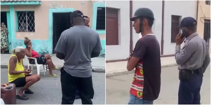 Regla: vecinos bloquean una calle con cubos por falta de agua