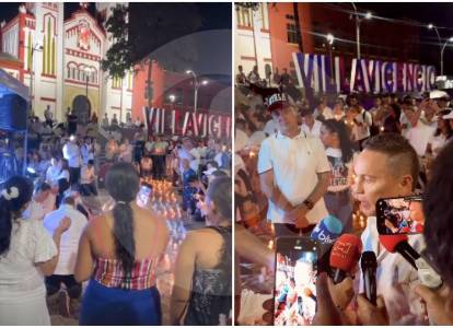 Así fue la velatón en Villavicencio para pedir por la liberación del hijo de Giovanny Ayala