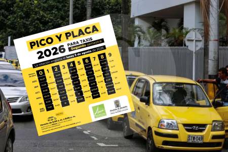 Atención taxistas: así quedó la rotación del pico y placa en Medellín para los amarillos